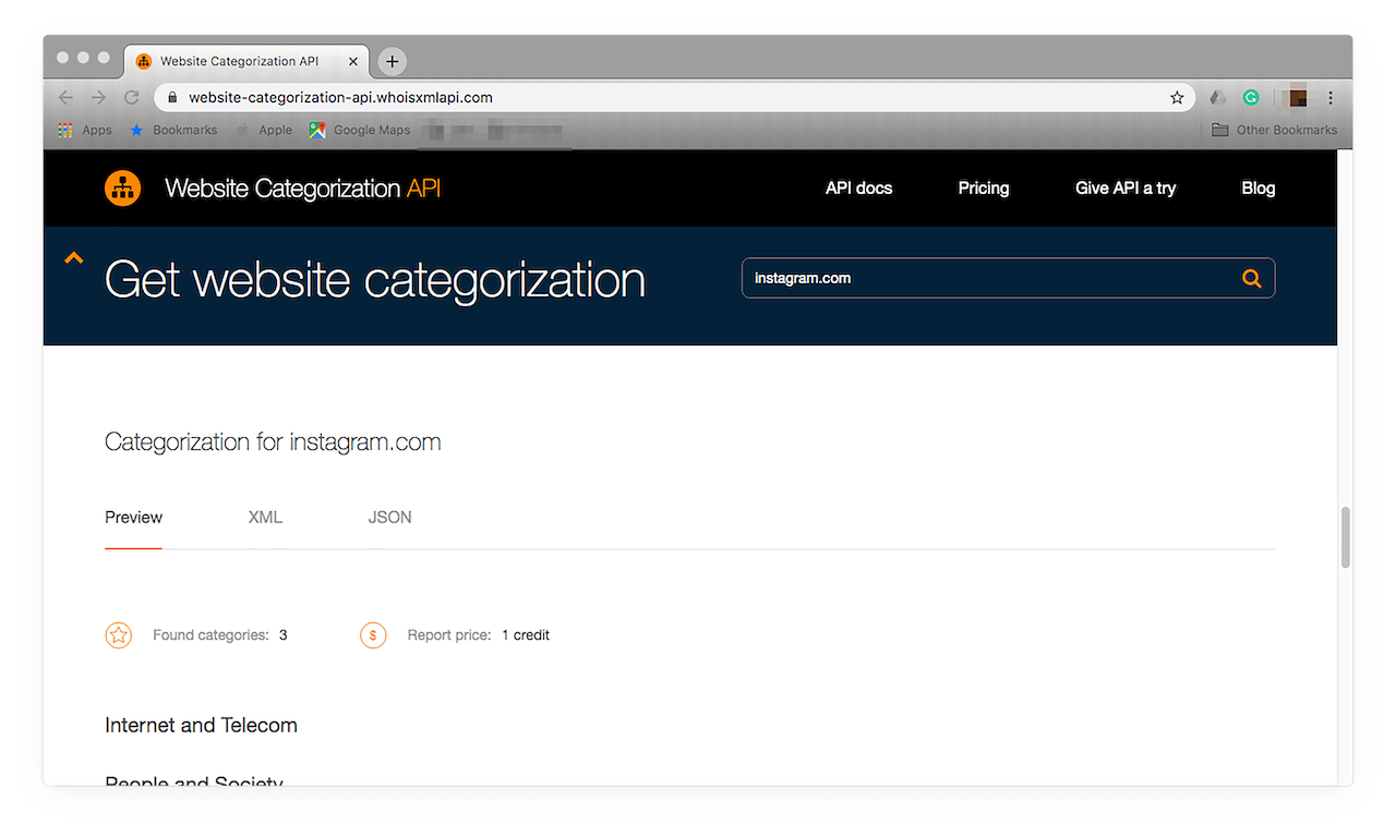 After you’ve successfully logged in to the tool, click Give the API a try